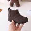 Botas de couro para meninas Outono Novo estilo britânico Botas de solteiro para meninas Botas Martin Botas curtas para bebês Botas infantis de fundo macio