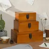 Caja de Madera con Tapa de Color Retro Caja de Madera con Cerradura para Almacenamiento en Casa Caja de Almacenamiento Organizadora para Joyería, Collares, Pendientes