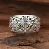 Venta al por mayor de fábrica joyería de plata de ley anillo abierto glotón de bestia divina vintage anillo de personalidad para hombres y mujeres anillo de plata tailandesa dedo índice