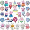 Peppa Pig Serie Voladora Dibujo Animado Niños Creativo Lindo Globo de Película de Aluminio Decoración de Fiesta de Cumpleaños Arreglo Juguete