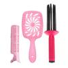 Set de Estilismo de Venta Directa de Fábrica Platino: Set de Tres Piezas con Peine Hueco en Forma de Viento, Peine de Volumen de Aire, Pinza para Flequillo y Rizo