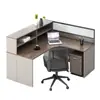 Escritorio de Personal Escritorio de Empleado de Oficina Doble con Forma de Cruz 4 Cuatro 6 Estación de Trabajo Artificial Soporte para Tarjetas Pantalla Financiera Combinación de Mesa y Silla