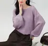 Suéter de Tricô Leve com Contas Pesadas Estilo Coreano Inspirado em Chanel Gola Redonda Outono e Inverno 2025 Novo Top Solto