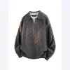 Suéter de punto trenzado de cuello camisero falso de dos piezas para hombre, nuevo estilo perezoso de otoño e invierno, suéter de punto de cuello en V, top holgado