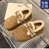 Zapatos Birkenstock Versátiles con Suela Gruesa para Aumentar la Altura para Mujer, Nuevo Estilo Invierno 2025, Forrados de Felpa, Engrosados, Zapatos de Algodón Cálidos, Calzado de Invierno de Moda