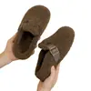Pantuflas de punta Birkenstock de suela gruesa con pelo para mujer, para exteriores, nuevo estilo invierno 2026, pantuflas de nieve, sin cordones, pantuflas de algodón con felpa