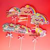 Alfabeto Arco-íris Decoração de Bolo de Assar Fita de Bandeira Arco-íris de Sete Cores Cartão de Aniversário/Feriado Plug-in