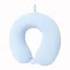 Almohada de seda de hielo en forma de U almohada de viaje Amazon almohada para el cuello de almacenamiento portátil núcleo interior de espuma viscoelástica almohada para avión almohada en forma de U venta al por mayor