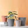 Vaso de Flores de Cerâmica Vermelha Imitação Boca Grossa Simples Nórdico Cimento Imitação Vaso de Flores de Mesa Plástico Vaso de Flores para Decoração de Escritório