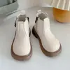 Botas Martin Forradas de Felpa para Niñas 2026 Otoño/Invierno Nuevo Estilo Botines Casuales de Moda de Caña Media para Niñas Mayores Botas de Cuero para Niñas