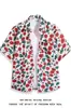 Camisa de Manga Corta Floral Retro Estilo Hong Kong Nuevo Estilo Verano 2025 Camisa Top de Diseño de Nicho Delgado