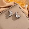 Aretes de Acero de Titanio Estilo K Europeo y Americano Aretes Retro Estilo Hong Kong para Mujer Aretes de Aro Geométricos Lisos de Alta Gama Versátiles Exagerados