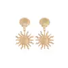 Pendientes Exagerados de Nuevo Estilo Europeo y Americano, Diseño de Aleación, Flor de Girasol, Estilo Bohemio Marino para Mujer, Moda Transfronteriza