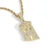 Nuevo Colgante de Cabeza Humana Hip-Hop con Púas de Diamante Completo, Circonita de Cobre, Colgante Retro Personalizado de Hip-Hop para Hombre en Stock