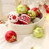 Conjunto de Bolas de Natal Transfronteiriças de 16 Unidades Vermelhas, Verdes e Brancas Fosco Galvanizado Pintado Floco de Neve Enfeites de Árvore de Natal Bolas de Natal