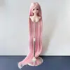 Peruca para boneca bjd 60cm cor sólida franja longa cabelo liso longo versão estendida em branco pode ser estilizada à mão cabelo sintético