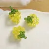 Pequeño fresco dulce tridimensional cristal pequeño fresa diy tejido a mano horquilla de cuentas accesorios para el cabello pendientes material al por mayor