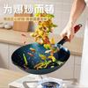 Olla azul de hierro fundido para asar olla redonda antigua olla hecha a mano olla para estufa de gas olla abierta olla de hierro cocinada wok forjado wok antiadherente