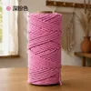 Cuerda de Algodón de Colores de 2 mm y 100 m Hecha a Mano para Manualidades DIY Tejido de Bolsas Línea de Decoración para Envolver Cuerda de Hilo de Algodón Accesorios para Tapicería Materiales