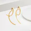 Clipe de orelha porta incenso metálico rabo de peixe, brincos cruzados espelhados foscos sem furo, brincos femininos simples e minimalistas estilo francês