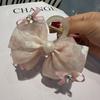 Estilo coreano Novo Design de Fita Dupla Face Floral Bow Grab Clip Strass Cabeça Floral Acessórios de Cabelo Doce para Mulheres