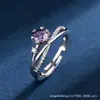 Nuevo anillo de 1 quilate de seis garras incrustado star rail plata de ley oro blanco moissanita diamante artificial anillo para mujer venta directa