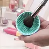 Limpiador de Brochas de Maquillaje de Silicona Suave Tazón Plegable para Limpiar Borlas de Polvo Almohadilla Limpiadora de Brochas para Sombra de Ojos Herramientas de Belleza Lavado Portátil