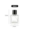 Botella de Perfume Cuadrada de Vidrio Transparente de 50 ml Botella con Atomizador Creativa de 100 ml Cuadrada Plana Fondo Grueso Bayoneta Botella de Vidrio Reenvasada