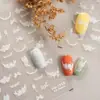 Redanco5D Relieve Ins Celebridad de Internet Dibujos Animados Pegatinas para Uñas Transparente Lazo Calcomanías Tridimensionales para Uñas He1807