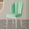 Silla de Comedor Color Crema para Uso Doméstico, Moderna de Lujo Ligero Minimalista para Comedor, Silla de Maquillaje Nórdica Acolchada Suave con Respaldo, Taburete de Computadora para Hotel
