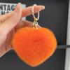 Coreia do Sul Ins Coelho Rex Fofo Bola de Pelúcia em Forma de Coração Chaveiro de Carro Pendurado Bolsa Criativa Distinta Pingente de Amor Chave