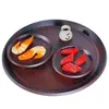 Bandeja Redonda de Madeira Imitada Espada Dupla Estilo Japonês Prato Pontudo Bandeja de Chá Nuvens Fluindo Prato de Sushi Sukiyaki Culinária Japonesa e Coreana