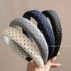 Diadema Elevada Negra y Blanca con Puntos de Ola para la Parte Superior del Cráneo, Diadema Ancha para el Cabello para Mujer, Nuevo Estilo, Pinzas para el Cabello para Lavarse la Cara, Accesorios para el Cabello
