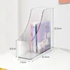 Estantería de escritorio transparente para archivos, estantería para libros, soporte para libros de escritorio, estante de almacenamiento de libros fijo para mesa, estante de acrílico para libros