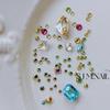 Caja de gemas con punta color hechizo Diamante monito con bolsa de material para joyería de uñas fondo puntiagudo Diamante pegatinas para uñas DIY