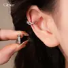 Ear Cuff Doble Capa Geométrico Corazón Estrella Zirconia, Pendientes Versátiles Simples y de Moda, Pendientes de Lujo Ligero de Alta Gama para Mujeres