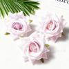 Cabeza de flor de rosa de esquina de tela de seda simulada, decoración interior, flor decorativa para salón de bodas, accesorios de fotografía de flores artificiales