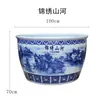 Exquisito Jarrón Cerámico de Porcelana Azul y Blanca Grande para Patio Exterior, Adecuado para Criar Peces Dorados y Tortugas, Cuenco para Nenúfares de Interior, Maceta de Loto, Personalizable