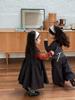 2025 Nuevo Otoño Ropa Infantil Estilo Coreano Ropa Infantil Niñas Vestido Chaleco a Cuadros Falda de Otoño Falda Infantil