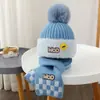 Gorro Cálido para Niños Otoño e Invierno Estilo Coreano Rombo Tejido de Lana para Niños Suéter con Forro Polar para Niñas Gorro con Protección para las Orejas de Bebé