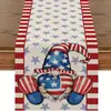 Toalha de mesa de linho estampada para o Dia da Independência Americana, nova, transfronteiriça, para sala de estar, mesa de jantar, mesa de centro, pano decorativo de feriado, caminho de mesa, jogo americano
