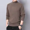 Camiseta interior térmica de cuello medio, doble cara, para hombre, manga larga, ropa de estudiante universitario de moda para hombre, ropa interior de otoño