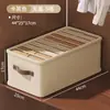 Caixa Organizadora de Roupas para Uso Doméstico, Armazenamento de Guarda-Roupa, Organizador de Calças, Cesto Organizador Dobrável com Tampa