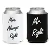Tema de Casamento Transfronteiriço Material de Mergulho Capa de Copo Mr Right&Mrs Always Right Capa Isolante