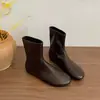 Primeiro Encontro Temporada Botas Chelsea com Salto Escondido Plataforma Femininas 2026 Outono/Inverno Novas Botas Slimming Elásticas Botas Curtas Estilo Cowboy Ocidental