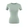 Camiseta Básica Kardashian Gola Redonda Manga Curta Feminina Verão Nova Elástica Modeladora Simples Cor Sólida Camada Base Top