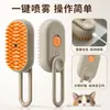 Pente para animais de estimação transfronteiriço com spray de um toque para evitar que o pelo voe, pente a vapor para gatos e cães, massagem para remover pelos soltos, pente removedor de pelos de animais de estimação