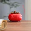 Yue Rui Todo Está Bien para Caqui Cerámica Lata de Té Lata Sellada Lata de Dulces de Boda tamaño pequeño Almacén de Té para el Hogar Lata de Aromaterapia