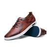 2025 Outono Transmissão ao Vivo Novos Sapatos Masculinos Sapatos Casuais Modernos Versáteis de Cadarço Sapatos de Couro Casuais para Dirigir Sapatos Masculinos Rasos