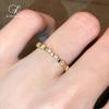 Anillo de Plata de Ley S925 Chapado en Oro de 14K para Mujer con Diamantes de Zirconio Incrustados Extremadamente Fino Sencillo Lujo Ligero Anillo de Moda Japonesa